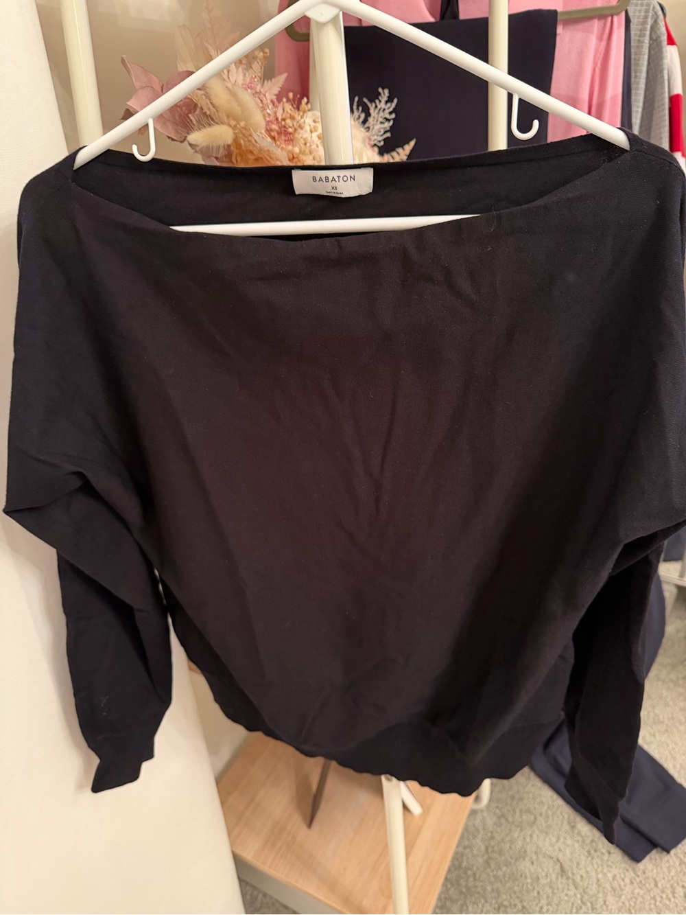 Aritzia Babaton Black Boatneck Sweater